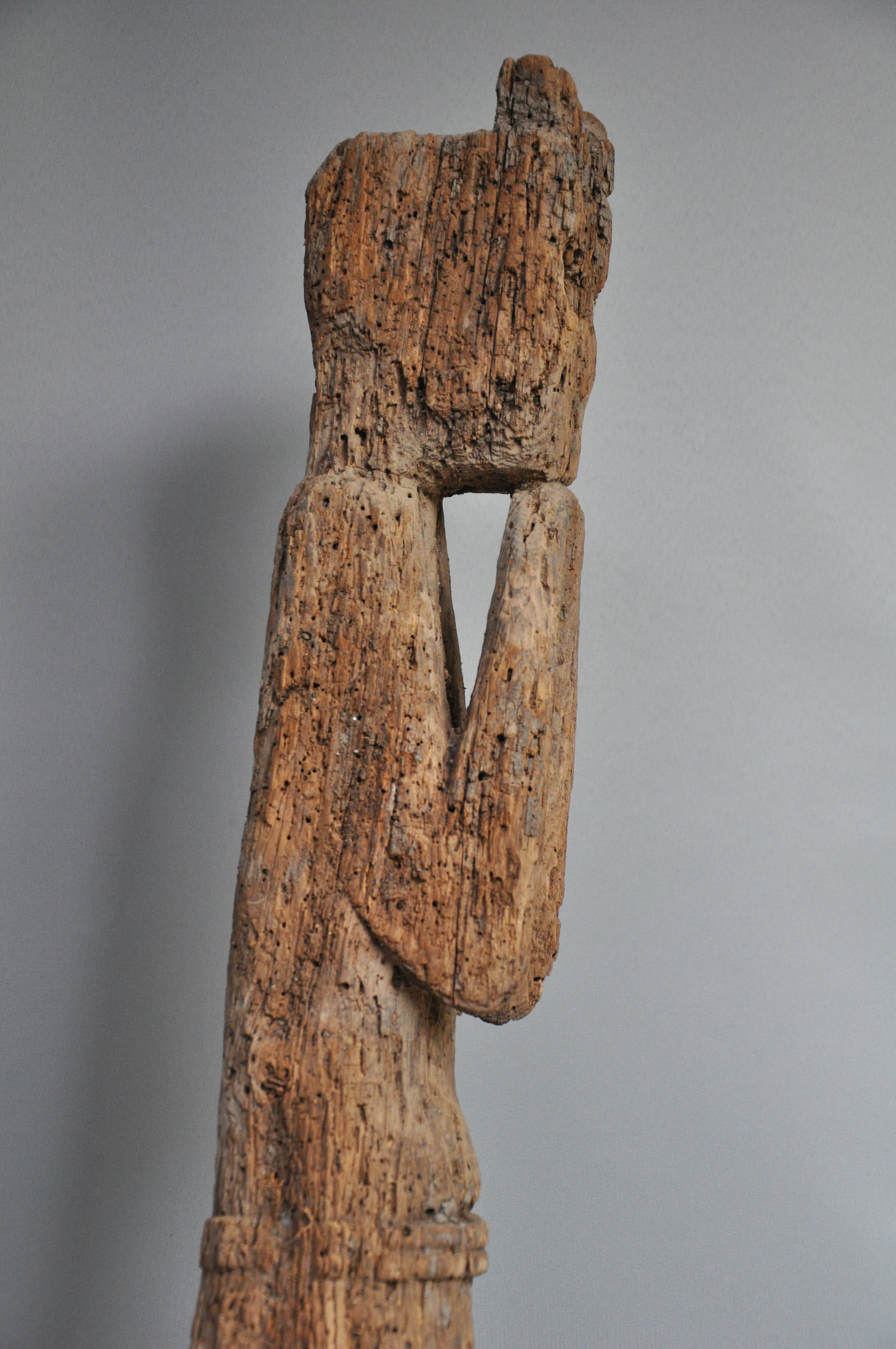 Authentic Nepalese Guardian Statue - Old Wooden Guardian Sculpture