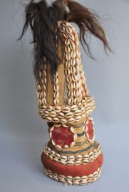 Uniek Afrikaans hoofdmasker met kauri schelpen - Mali - 1960-70