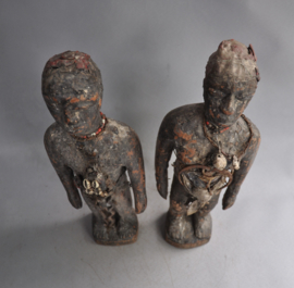 Rare, intensively tribally used FON couple, Benin, approx. 1950