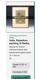 Top quality painting on camel bone, Vishnu and Laksmi, India, 1850-1900