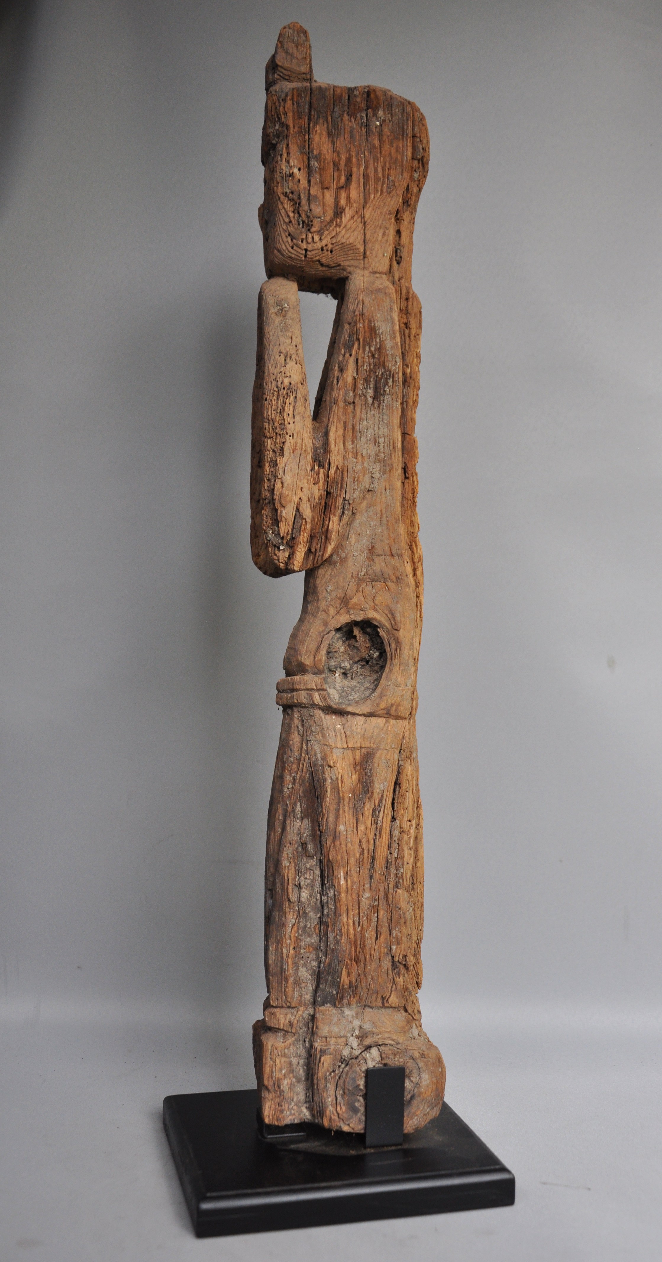Authentic Nepalese Guardian Statue - Old Wooden Guardian Sculpture