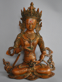 Middelgroot bronzen Vajrasattva Boeddha beeld, Nepal, 2e helft 20e eeuw