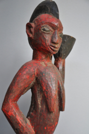 Vrouwelijk Baule Mbra Beeld - Rituele Kunst uit Ivoorkust
