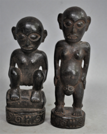 Two DAYAK statues, Borneo, 2nd half 20th century