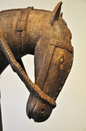 UNIQUE!! Huge wooden horse + rider, BAMBARA, nrth Mali, approx. 1950