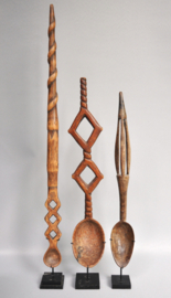 TOP! Lot of three tribal spoons from Ethiopia, early 20th century