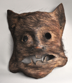 Leather shaman mask from Nepal, late 20th century