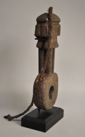 GREAT! Very old ghurra, churning stick conductor, Nepal, 1850-1900