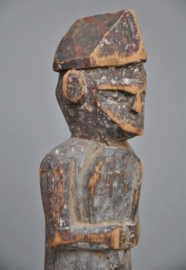 Oud houten tribaal beeld v.e. shamaan, Nepal, Midden 20e eeuw