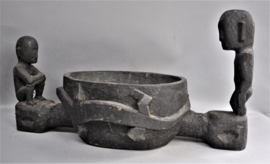 Big, ritual bowl of with two BULULS,Ifugao,Luzon,2nd half 20th century