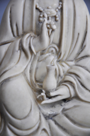 Beautiful Kwan Yin statue of "blanc de Chine" porcelain