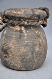 Wooden yak butter jar with cord, Nepal, 2nd half 20th century