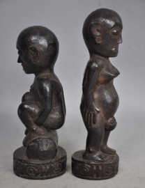 Two DAYAK statues, Borneo, 2nd half 20th century