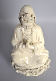 Prachtig Kwan Yin beeld van "blanc de Chine" porselein