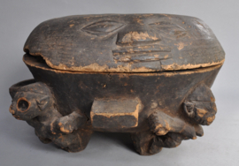 Large ceremonial bowl with lid, YORUBA, Nigeria, mid 20th century