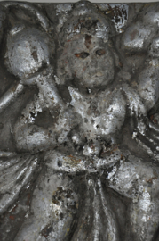 Authentic Marble Hanuman Panel with Silver Leaf - Unique Temple Plate from India