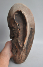 Expressive festival mask from the Terai, Tharu people, Nepal, ca 1970
