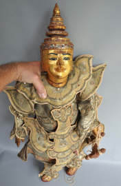 Mega grote Boeddha marionet, Thailand, ca 1980