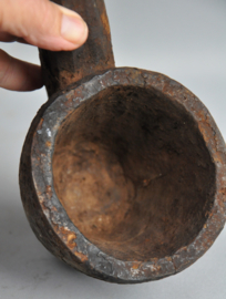 Zéér grote houten gebruikte yakboter lepel, Nepal, 1900-1925