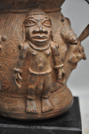 GREAT! Old, bronze IFE Jar, region Benin City, Nigeria, approx. 1950