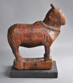 Wooden Hindu nandi bull, India, 1880-1920