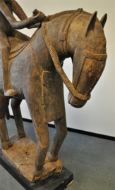 UNIQUE!! Huge wooden horse + rider, BAMBARA, nrth Mali, approx. 1950