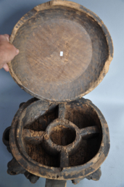 Large ceremonial bowl with lid, YORUBA, Nigeria, mid 20th century