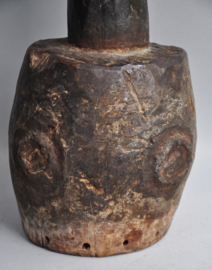 Ekoi Hoofdmasker - Antilopenleer & Hout - Grens Nigeria/Kameroen