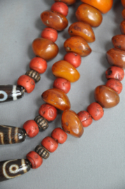 Tibetan Dzi & Copal Necklace - Power & Protection