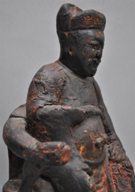 Antiek Chinees beeld van de generaal/wijsheer GUA YU, 1850 - 1920