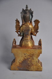 Goud vergulde Maitreya van brons, Nepal, ca 1980