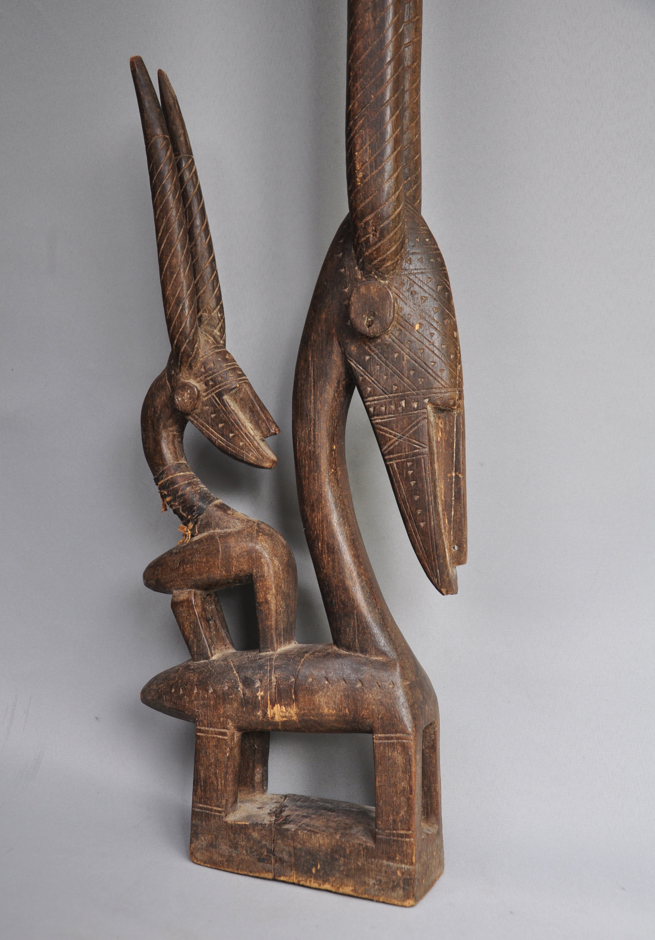 Chi Wara hoofdmasker, Bambara, Mali, ca 1970