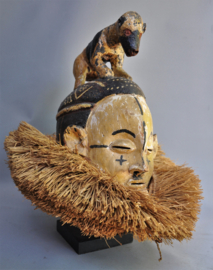 Old tribal Panzi mask, SUKU/YAKA, DR Congo, 1940-50