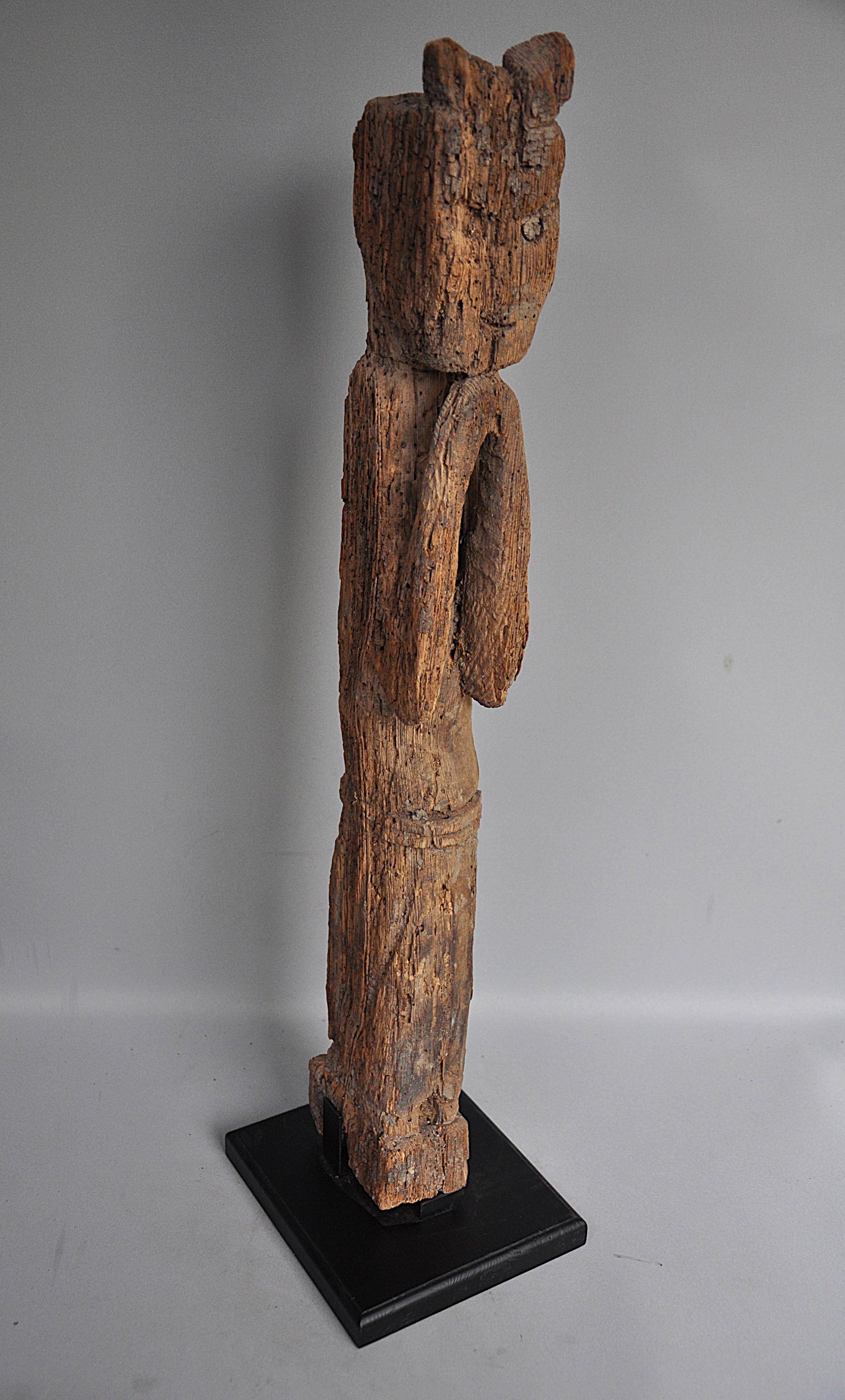Authentic Nepalese Guardian Statue - Old Wooden Guardian Sculpture