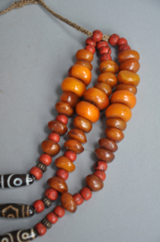Tibetan Dzi & Copal Necklace - Power & Protection