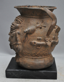 GREAT! Old, bronze IFE Jar, region Benin City, Nigeria, approx. 1950
