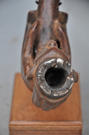 Old tribal intensely used pipe, LUBA, DR Congo, mid 20th century