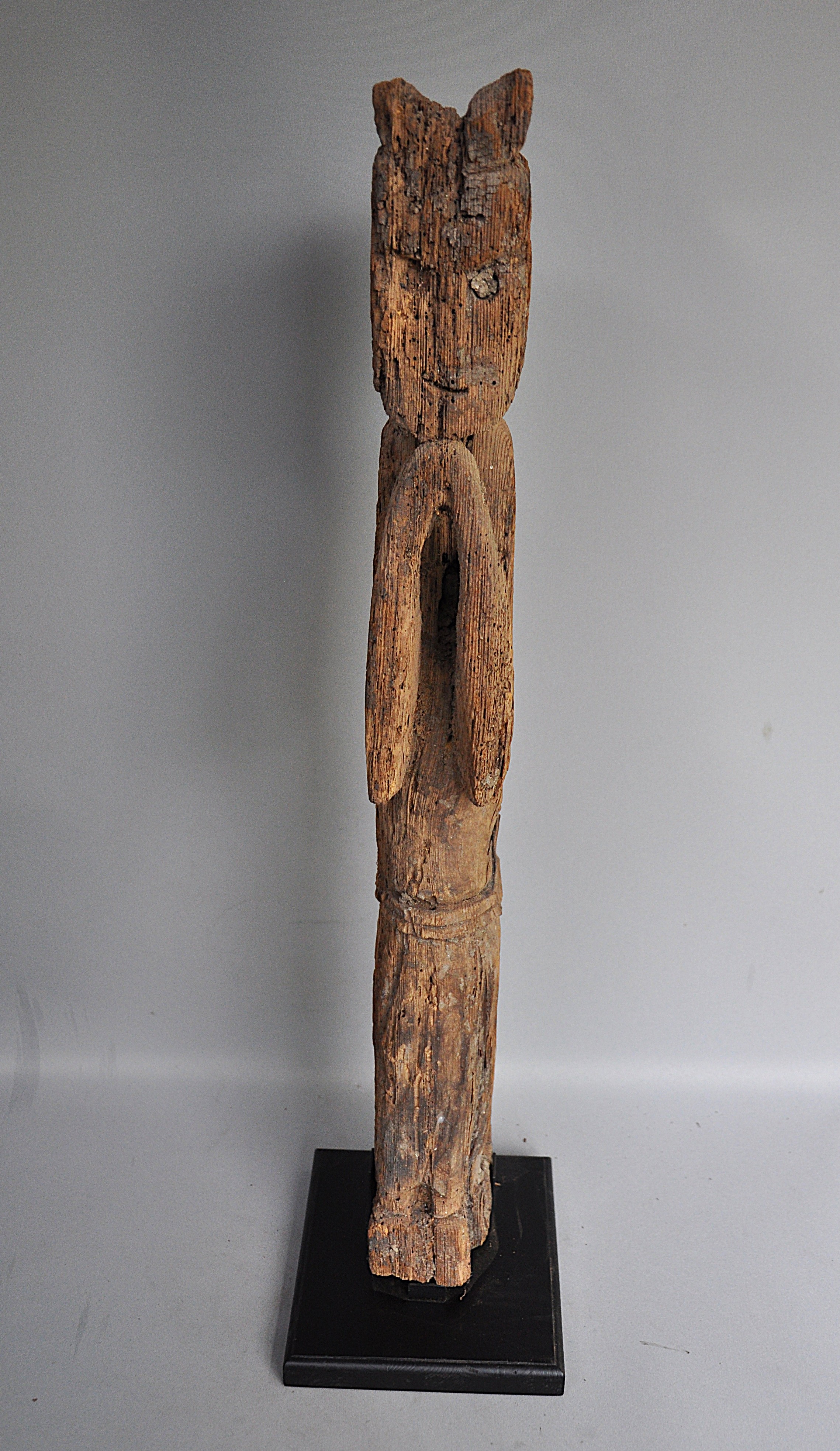 Authentic Nepalese Guardian Statue - Old Wooden Guardian Sculpture