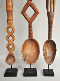 TOP! Lot of three tribal spoons from Ethiopia, early 20th century