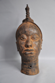 Mega large bronze head with diadem, King Oba, Benin City region, Nigeria