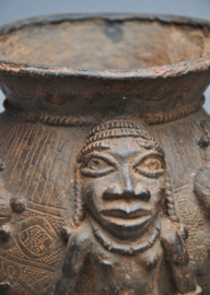 GREAT! Old, bronze IFE Jar, region Benin City, Nigeria, approx. 1950