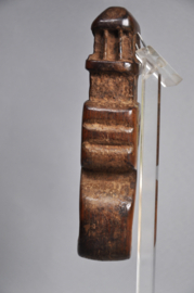 Old ghurra, churning stick conductor, made of walnut, Nepal, 1940-50