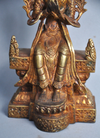Goud vergulde Maitreya van brons, Nepal, ca 1980