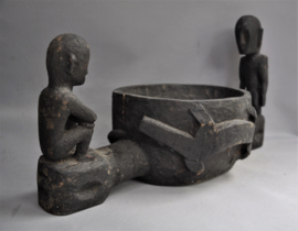 Big, ritual bowl of with two BULULS,Ifugao,Luzon,2nd half 20th century