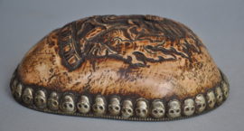 Decorated KAPALA resin skull cap, with silver, Nepal, 21st century