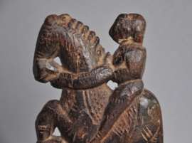 Wooden altar statue, Shiva on horseback, Northern India/Rajasthan, early 20th century