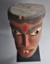 Expressive wooden festival mask, West Nepal, ca 1970