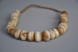 Tibetan necklace of fossil shell beads, Nepal, 2nd half of the 20th century