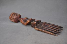 Tribal wooden comb, LUBA tribe, D.R. Congo, approx. 1980