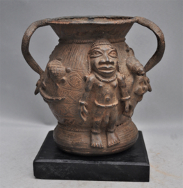 GREAT! Old, bronze IFE Jar, region Benin City, Nigeria, approx. 1950